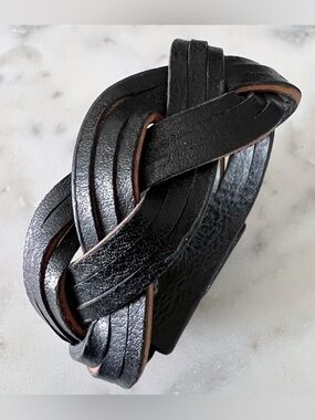 Braided Faux Leather Bracelet